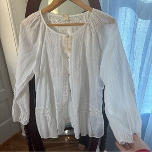White Anthropologie blouse top